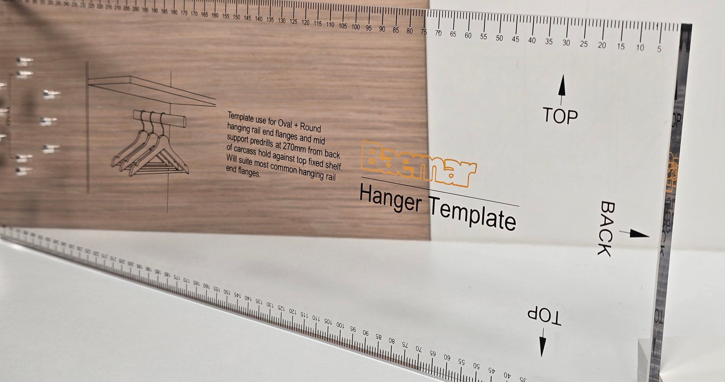 Hanger Rail Template – Perfectly Aligned Holes for Sturdy Closet Rods!