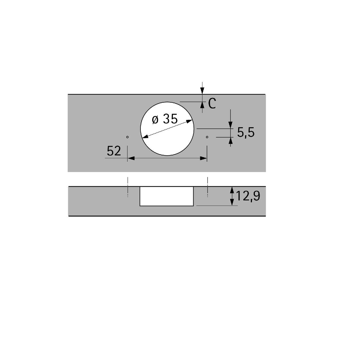 Hettich - FULL INSET 110 Degree Soft Close Hinge (52x5.5mm)