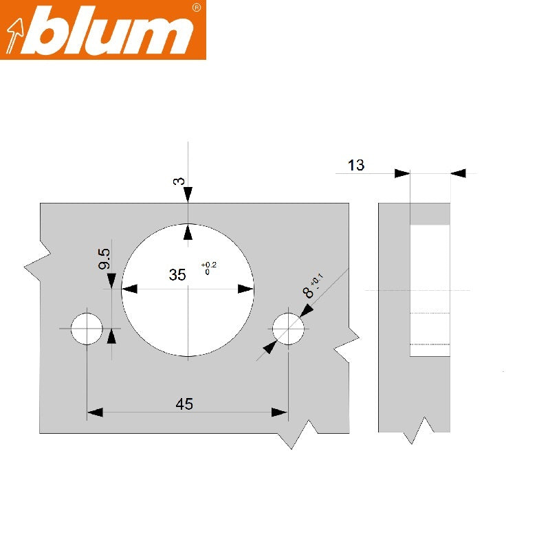 BLUM 60 DEGREE BI-FOLD (7102172) KNOCK-IN 79T853 FOR CORNER CABINET DOORS