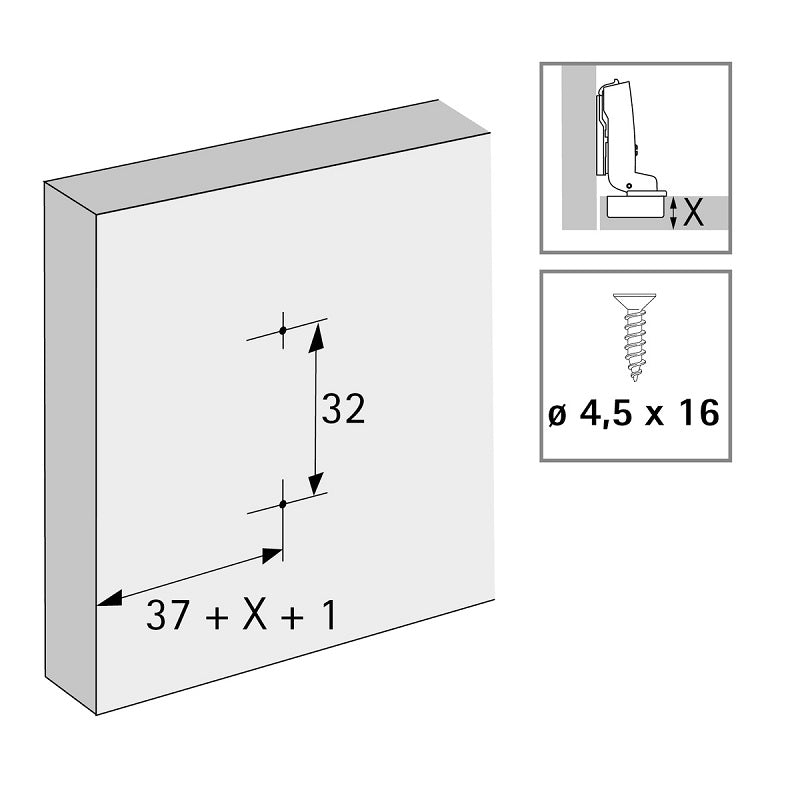 Hettich - FULL INSET 110 Degree Soft Close Hinge (52x5.5mm)