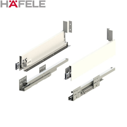 SOFT CLOSING Alto slim, drawer side height 84mm (MATT WHITE) NL 270-550mm