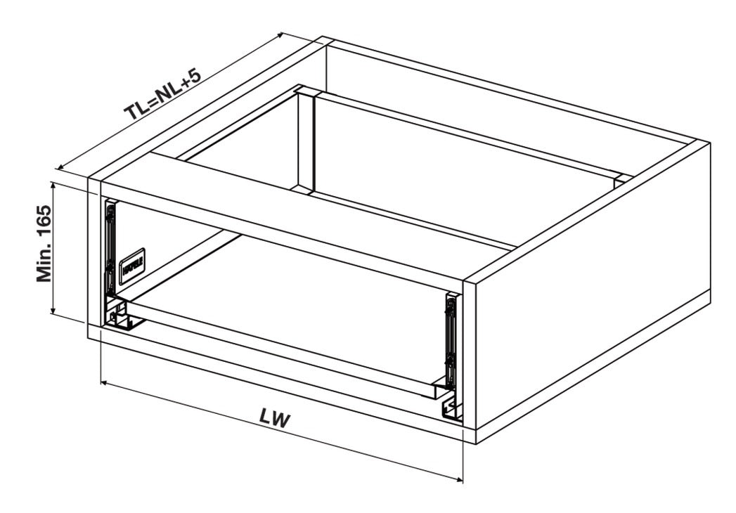 Alto Slim Wall Drawer Set 135mm High (MATT WHITE) NL 270-550mm