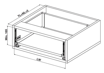 Alto Slim Wall Drawer Set 135mm High (MATT WHITE) NL 270-550mm