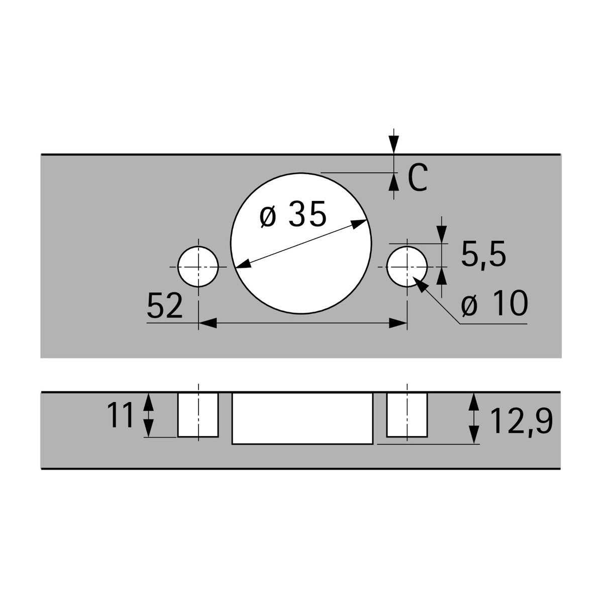 Hettich - Bi-Fold for Corner Cabinet (52x5.5mm)