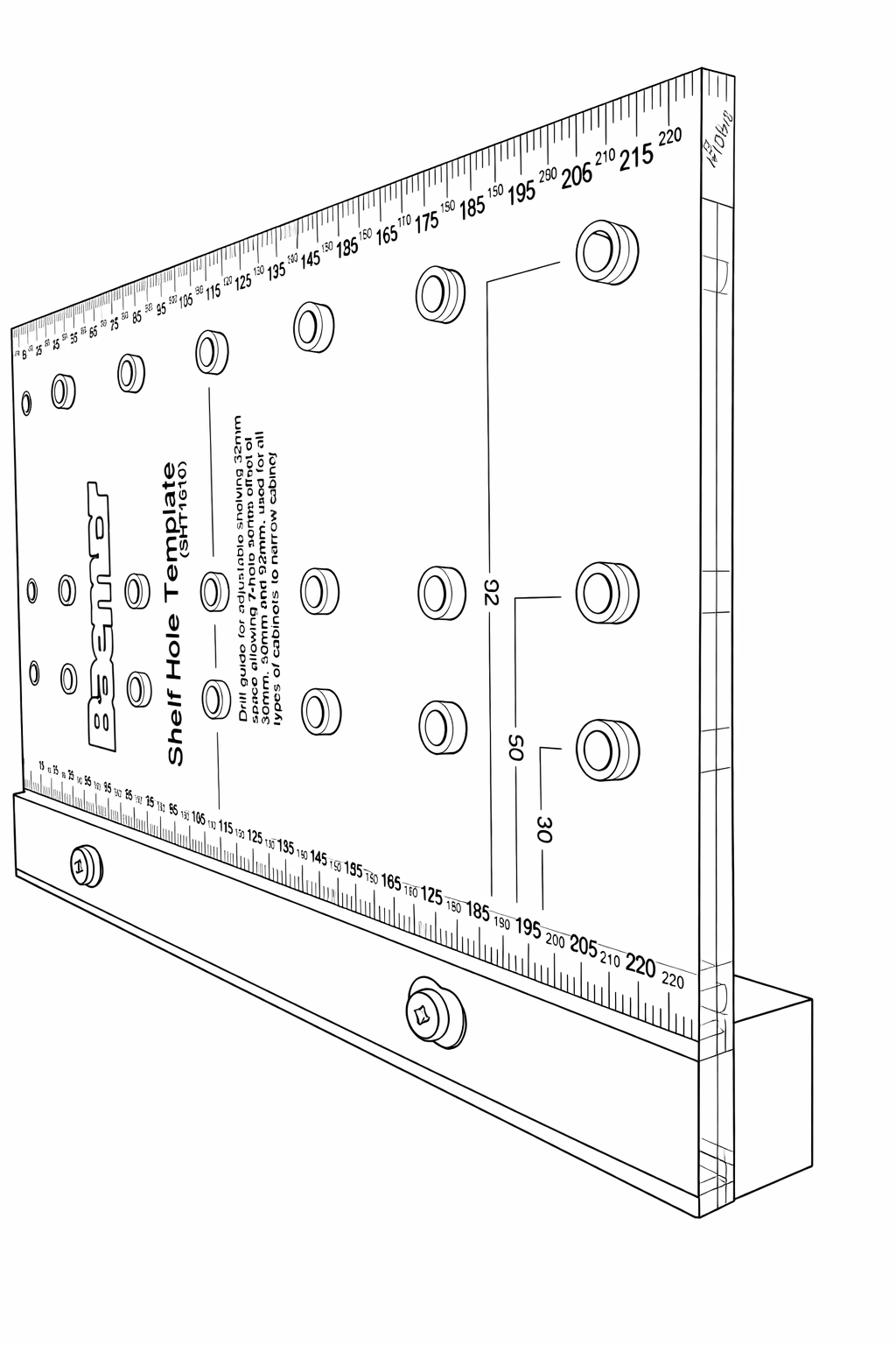 Shelf Adjustable Hole Template