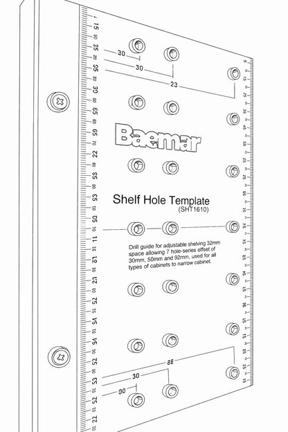 Shelf Adjustable Hole Template