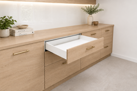 SOFT CLOSING Alto slim, drawer side height 84mm (MATT WHITE) NL 270-550mm
