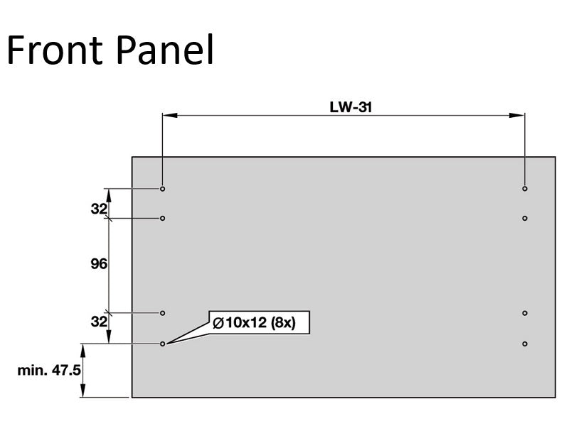 Alto Slim Wall Drawer Set 199mm High (MATT WHITE) NL 270-550mm