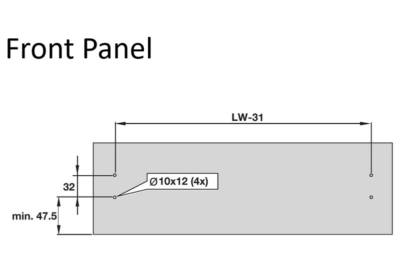 Alto Slim Wall Drawer Set 84mm High (MATT WHITE) NL 270-550mm