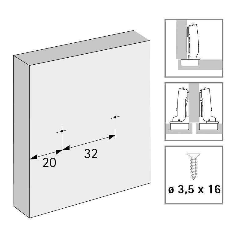Hettich - Linear Mounting Plate SREW IN