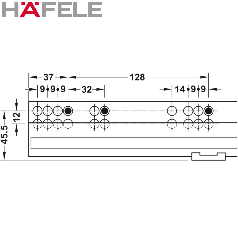 Häfele Matrix Runner (UMA30) full extension, synchronised running action SOFT CLOSING