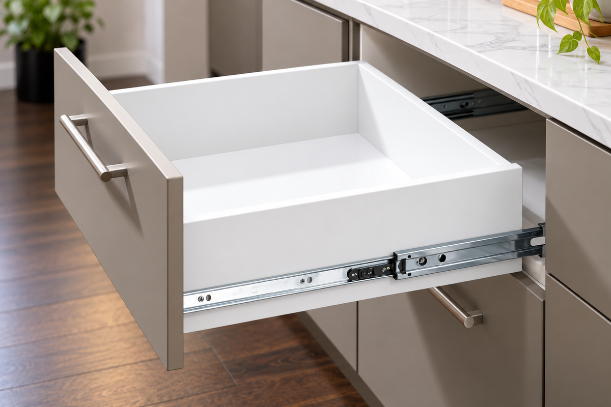 Hettich Ball Bearing Soft Close Drawer Slides, 35kg Load (Side Mounted)