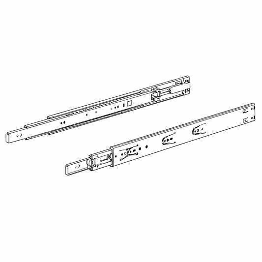 HETTICH BALL BEARING SOFT CLOSE SLIDES 45KG LOAD (SIDE MOUNTED)